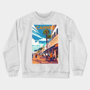 Cannes, France, Vintage Travel Poster Crewneck Sweatshirt